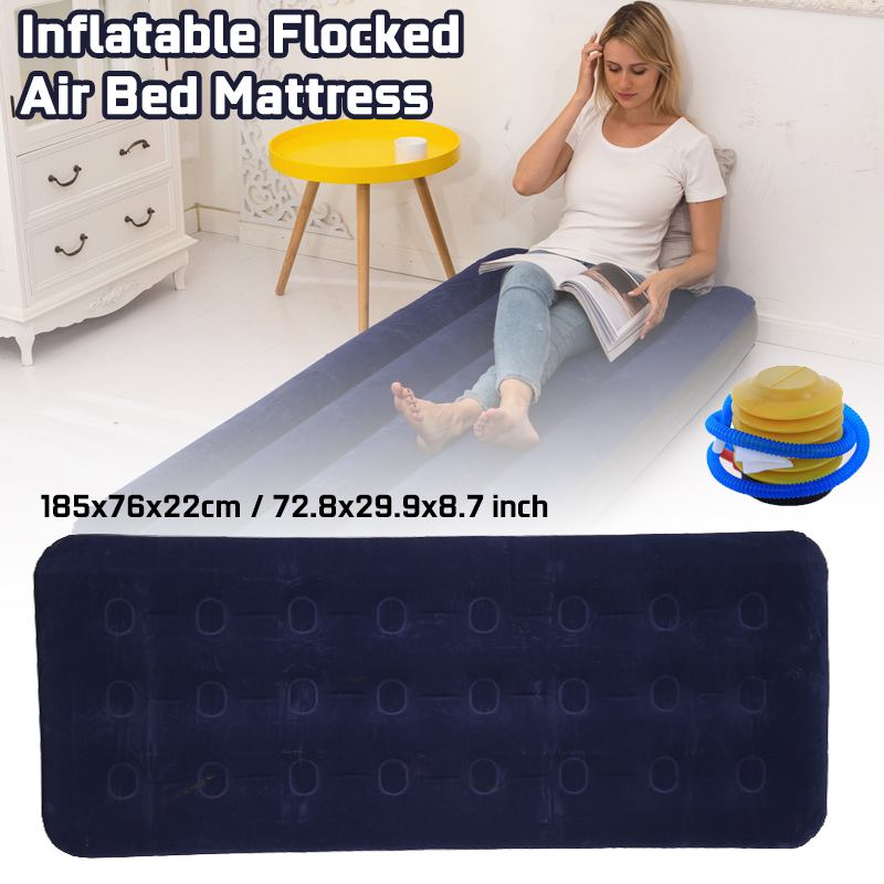 72 Inch Single Inflatable Flocked Air Bed Mattress